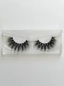 Labo Glam Runway 25mm Long Faux Mink Lashes | Lifted Model Glam Strip Lashes Reusable