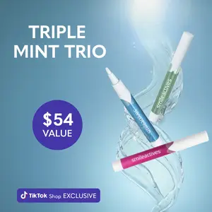 Smileactives - Teeth Whitening 3-Pen Variety Pack for a Whiter Smile, Fast Tooth Whitener and Stain Remover with Precision Brush Tip, Dental Quality Whitening Gel, Travel Pen, Easy to Use Spearmint Splash + Vanilla Mint + WinterBerry