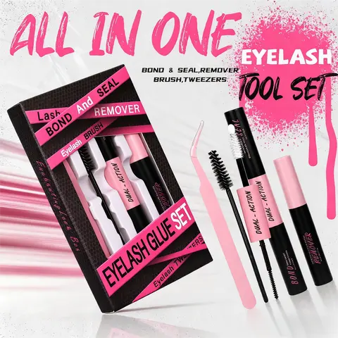 HOHADBR 2-in-1 Lash Glue & Seal Cosmetic - Waterproof Eyelash Extension Adhesive, Lash Cluster Sealer, Beginner-Friendly Makeup Tool with Remover, Suitable for All Skin Types