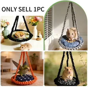 Reptile Hammock Swing Bed, Chameleon Lizard Gecko Snake Accessory, Pet Toy for Birds Parrots, Hanging Comfortable Resting Place