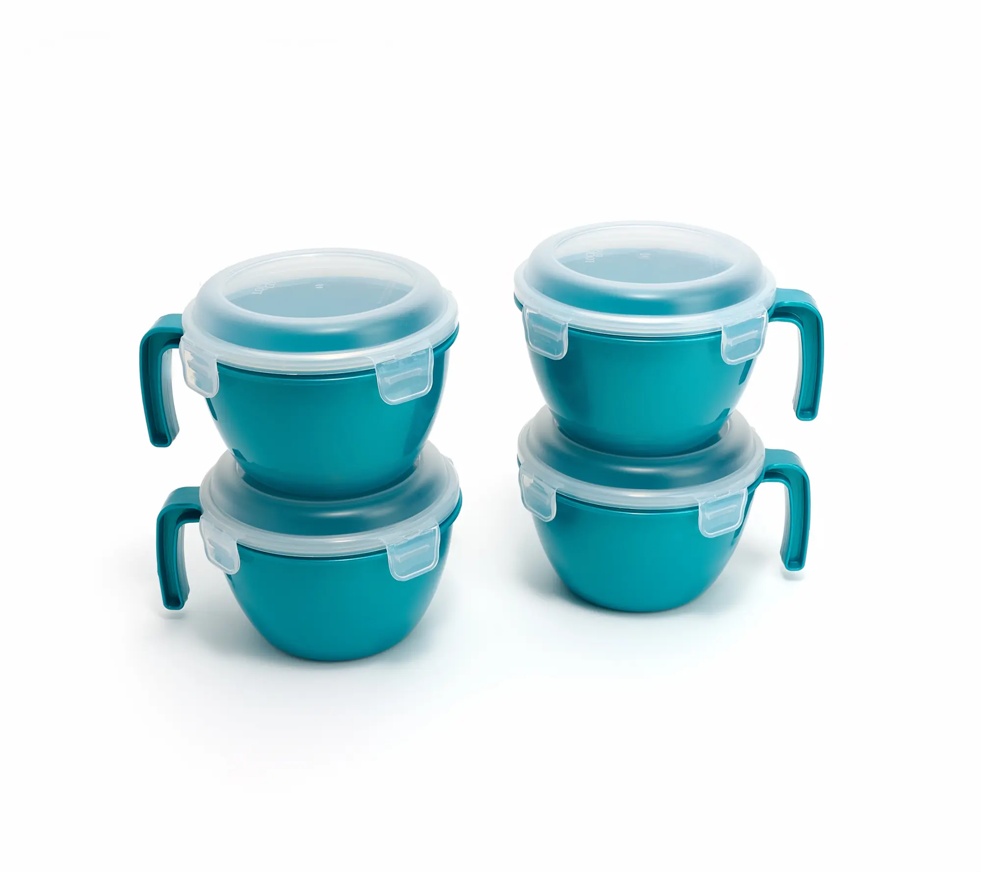 LocknLock Set of 4 Cereal Bowls w/ Colored Bodies