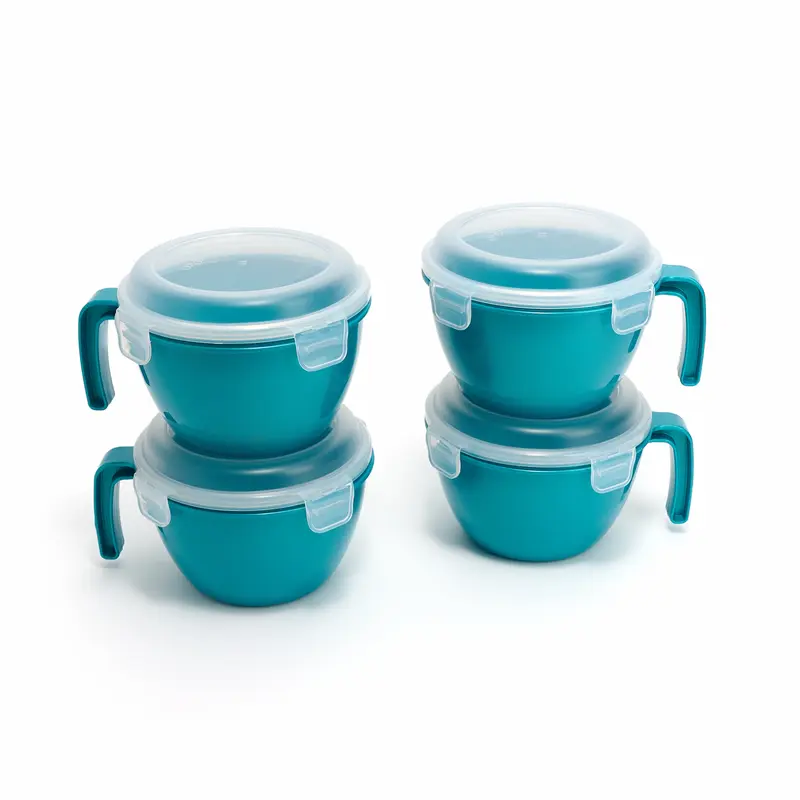 LocknLock Set of 4 Cereal Bowls w/ Colored Bodies