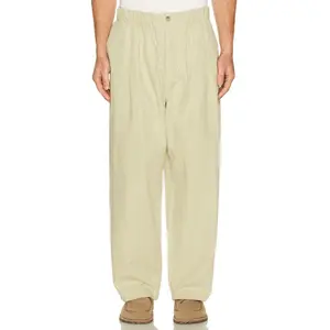 KAPPY DESIGN Pintuck Wide Chino Pants in Beige