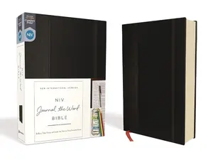 NIV, Journal the Word Bible (Perfect for Note-Taking), Hardcover, Black, Red Letter, Comfort Print: Reflect, Take Notes, or Create Art Next to Your Favorite Verses Hardcover