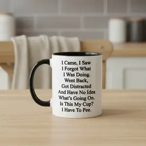 Funny Coffee Mug, Funny Accent Mug, 1 Count Ceramic Coffee Cup, Summer Winter Drink-ware, Birthday Gift, Holiday Gift, Creative Coffee Mug