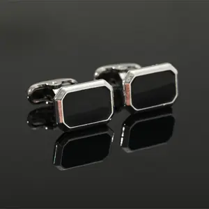 Personality Mens Carbon Fiber Oblong Cufflinks With Whale Back Closure