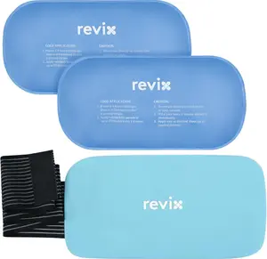 REVIX 14" x 7" – 2 Packs Gel Ice Packs Reusable with Strap for Back, Shoulder, Hip, Thigh – Extra Large Ice Pack for Everyday Cooling Relief