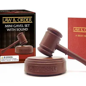 Mini Judge Gavel Set with Realistic Gavel Sounds, Compact Desktop Justice Novelty Kit, Office Meeting Humor Desk Accessory, Gifts for Law & Social Sciences Enthusiasts