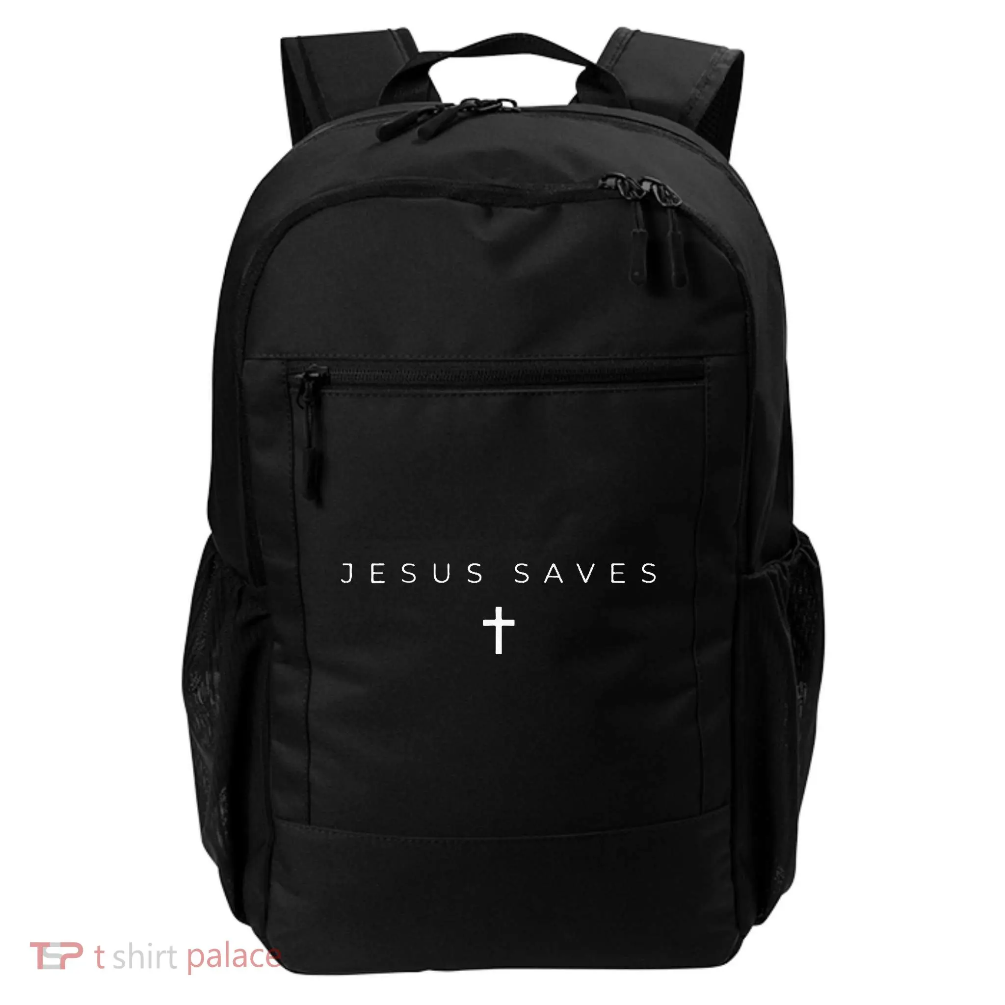 Jesus Saves Cross Subtle Christian Minimal Religious Faith Backpack