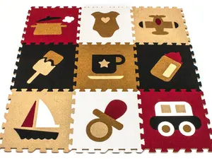 Sorbus Children Playroom Interlocking Puzzle Mat - Floor Carpet Foam Tiles for Kids Play (9 Tiles)