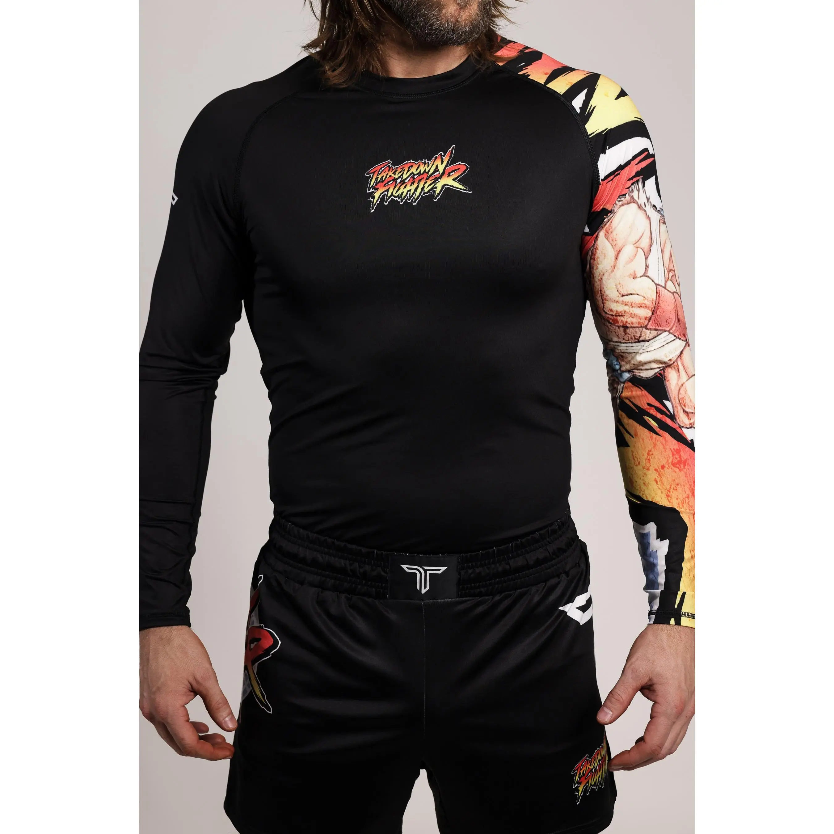 Takedown Fighter Long-Sleeve Rashguard - Black