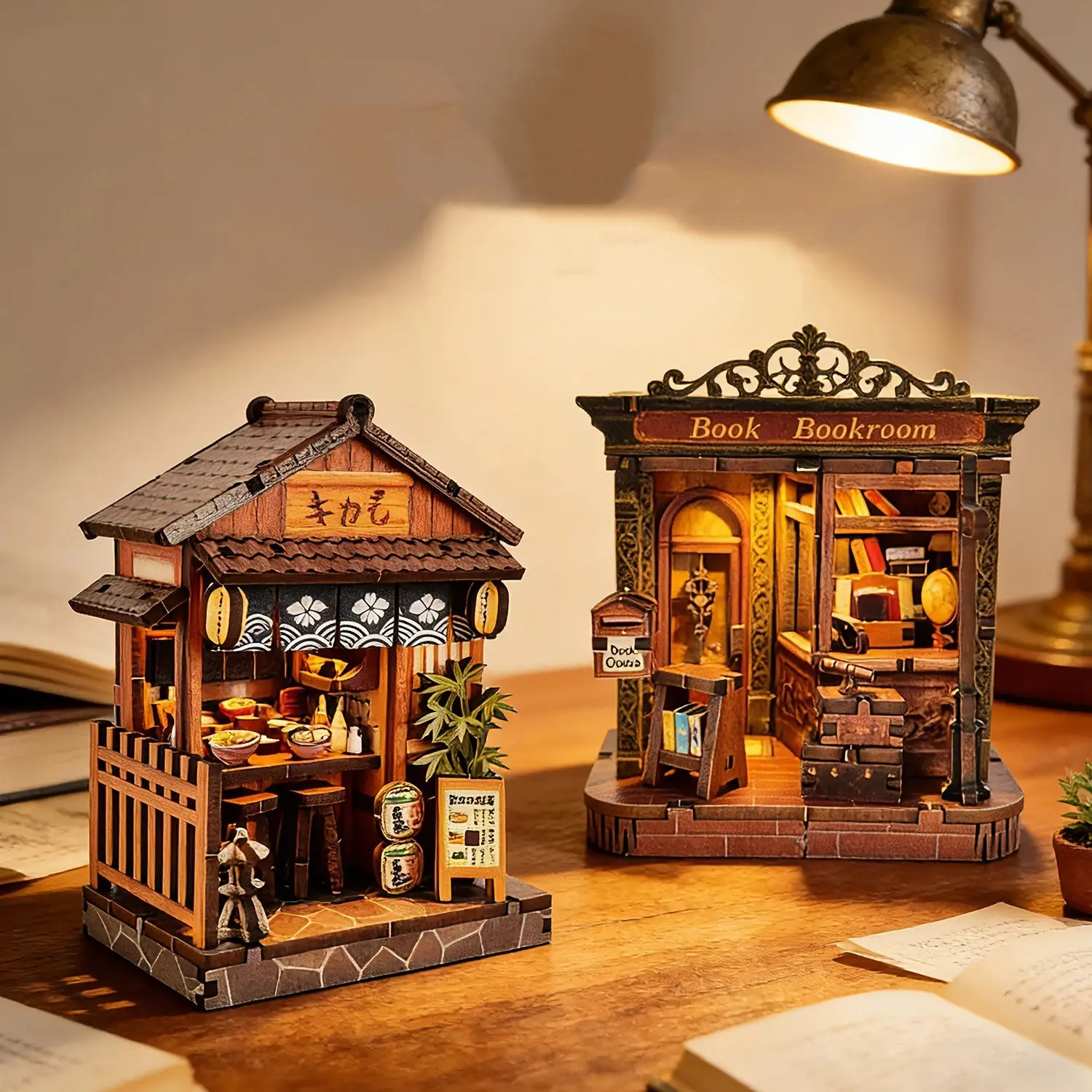 DIY Wooden Miniature Model Kits Mini Casa Japanese Restaurant 3D