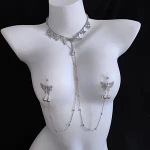 Butterfly Bell Bead Collar Set with Detachable Chain Body Jewelry
