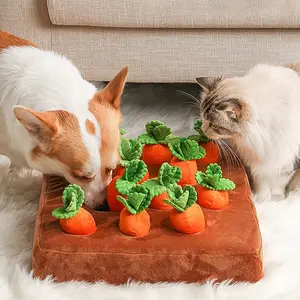 Carrots Enrichment Dog Puzzle Toys, Hide and Seek Carrot Farm Dog Toys, Fun Carrot Patch Dog Snuffle Toy with Non-Slip Bottom