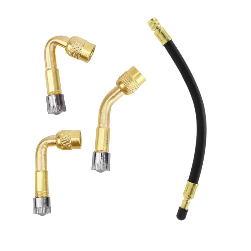 GJANSH Tire Valve Extension, 8.25 Inch Flexible Valve Stem Extenders with 45/90/135 Degree Brass Schrader Tire Valve Extension Adaptor Compatible for Cars Truck Motorcycle Bike Scooter