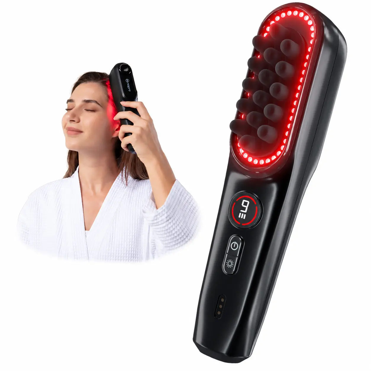 NAPRE Electric Scalp Massager with Brush Cordless Handheld, Adjustable 9 Speed Horizontal Vibration (2400 RPM), Relaxing ASMR & Stress Relief, for Head Face Body, Storage Bag Included, Christmas Gift, Dorm Essential