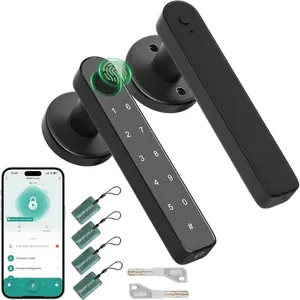 Fingerprint Door knob, Fingerprint Door Lock with Code,Keyfob Card,,Key,Biometric  Lock for Home Bedroom Apartment  HARD EDGEHARD EDGE