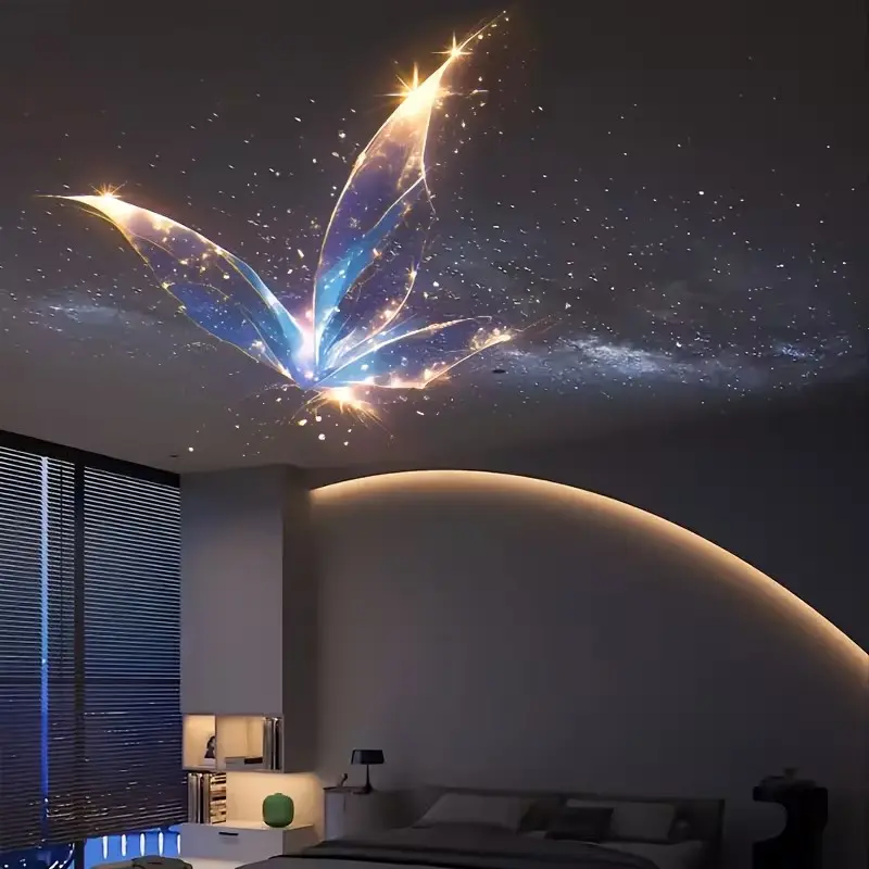 Butterfly Projector Light, Crystal Dream LED Night Light, USB Powered Mood Lamp, Bedroom Room Decor, Ceiling Wall Projection Light, Cute Home Decoration Gift
