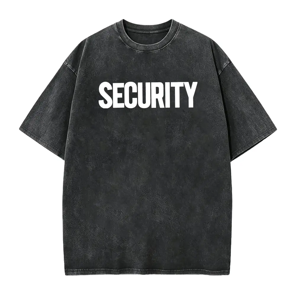 Men's Casual Crew Neck T-Shirt - Bold SECURITY Print - Polyester - Comfortable & Versatile Short Sleeve Tee for Summer - Everyday Tshirt | Secure Shoulder Design | Smooth
