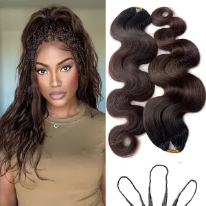 Ombre Color 1BT4 Feather Crochet Human Hair Body Wave 100% Human Hair 16-20 Inch Pre-Separated Knotless Invisible Pre Loop Hair Extensions for Black Women