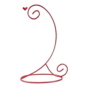 Red Ornament Stand - 4in L X 5.25in W X 9in H Metal Organiser for Christmas Tree Decor & Gift Box Racks