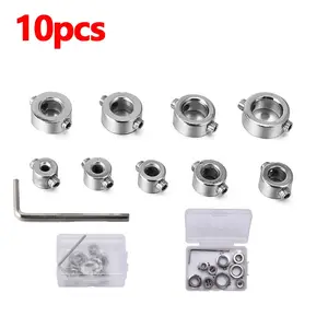 10 Pcs 3-12mm Drill Bit Depth Stop Collar Set 304 Stainless Steel Drilling Limit Ring Drill Bit Stop Collar Set Stop Bit Collar Set Drill Tool With Hex Wrenches And Storage Box