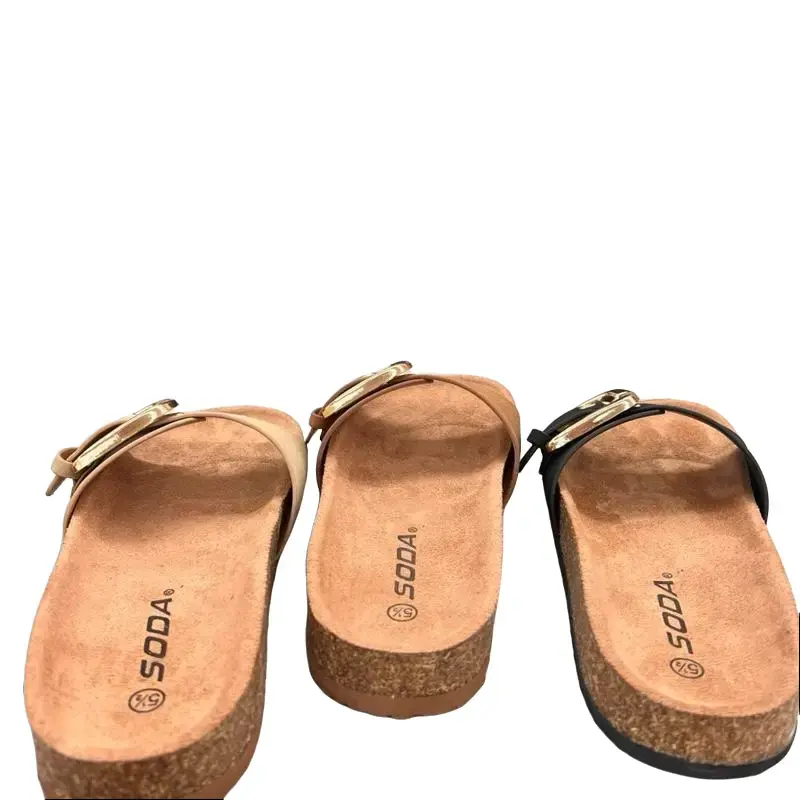 WOMENS FLAT SLIDE SANDAL WITH BUCKLE LIZZY-S