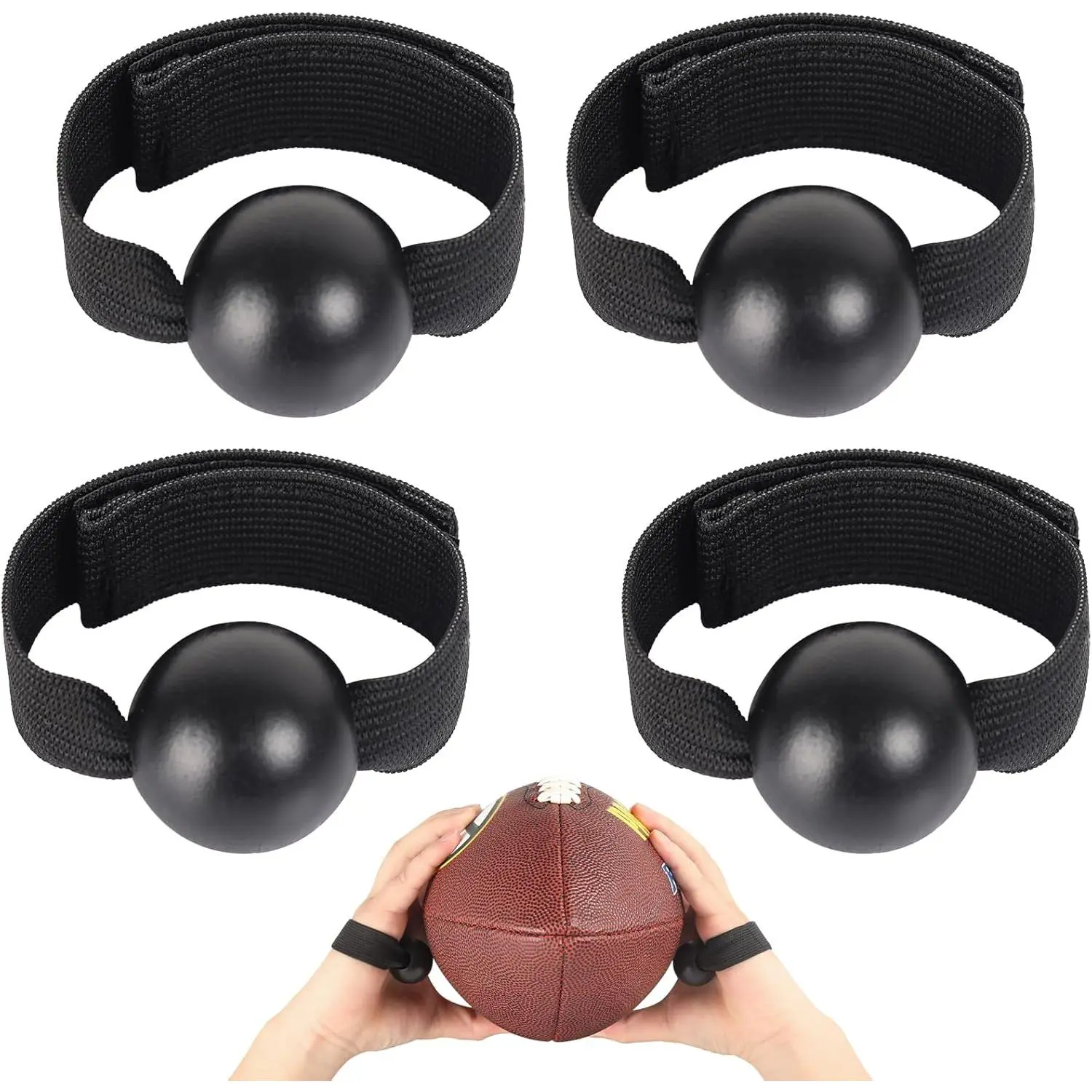 4 count  Football Catching Trainer Band - Rugby Receiver  Aid - Volleyball Catching Hand Strap Beginner Practice Fingertip
