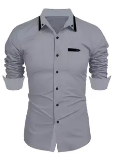 Men's Casual Fashion Business Trends Long-sleeved Shirt Plain Long Sleeve Menswear Fathersdaygift