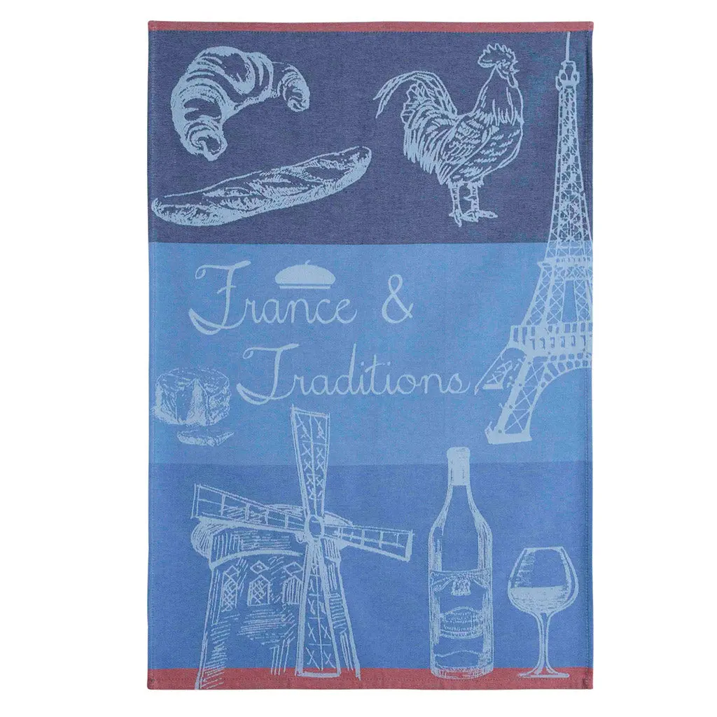 French kitchen towel - Jacquard cotton - Reversible - France & tradition | Coucke
