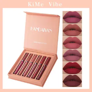 Handaiyan Matte Liquid Lipstick Set - 6 Counts Long Lasting Lip Gloss for All Occasions Easy Coloring Makeup Accessories for Girls and Women