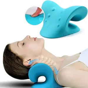 Cervical Neck Pillow,Neck Stretcher,Neck and Shoulder Relaxer,Ergonomic Neck Hump Corrector for Pain Relief and Posture Support（Blue,Pink,Black ）