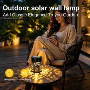2-Pack Solar Street Lights with Butterfly Projector, Waterproof Outdoor Decor & Security Wall Lights for Garden, Patio, Backyard, Courtyard, Outdoor Decorative Lights, Patio Lighting, Solar Powered Lighting landscaping