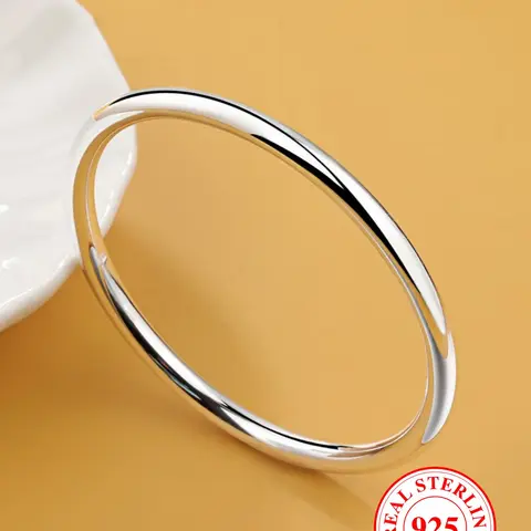 S925 Sterling Silver Simple Plain Color, Fashion Rings & Accessories for Women & Girls, Trendy All-match & Exquisite Jewelry for Birthday Gift, Elegant Everyday Ring