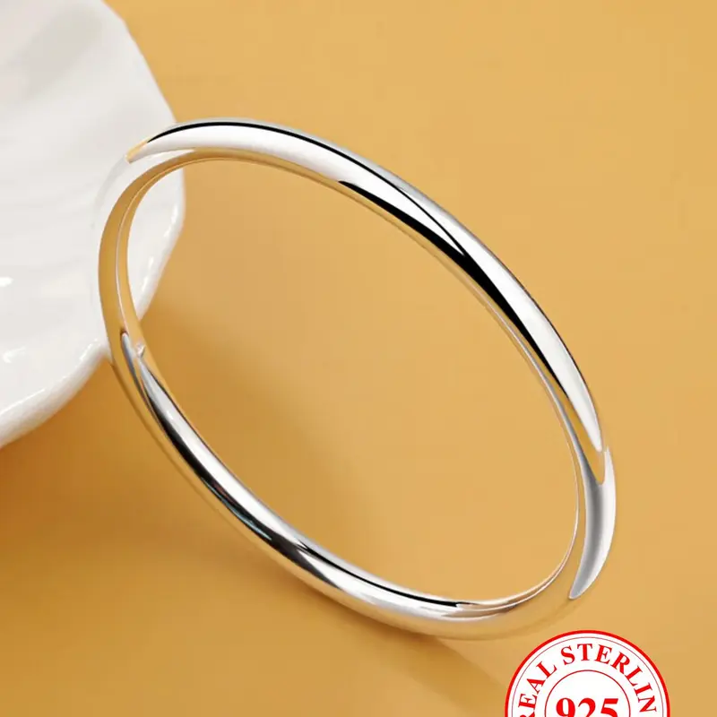 S925 Sterling Silver Simple Plain Color, Fashion Rings & Accessories for Women & Girls, Trendy All-match & Exquisite Jewelry for Birthday Gift, Elegant Everyday Ring