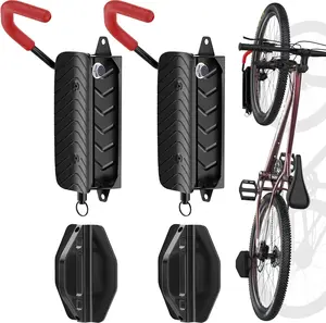 Swivel Bike Wall Mount, 2 Pack Garage Bike Rack Wall Mount, Vertical Wall Mount Bike Rack, Bicycle Bike Hangers for Garage, Mountain Bike, Road Bike, etc