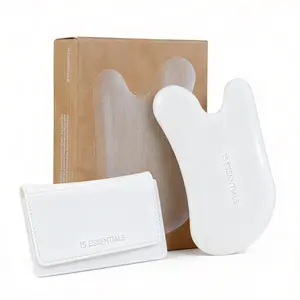 【2026 NEW】15 ESSENTIALS Ceramic Gua Sha Beauty Tool , Sculpting and Lymphatic Drainage Facial Massage Tool for Jawline, Depuffing and Radiant Skin