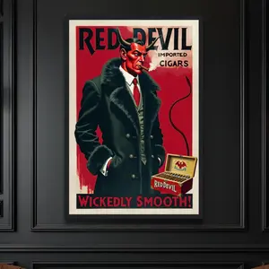 Red Devil 1920s Art Deco Cigar Art Print