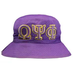 Omega Psi Phi Embroidered Bucket Hat Purple