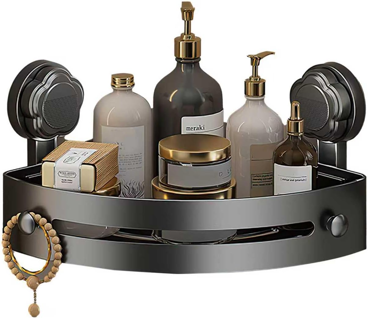 No-Drill Black Suction Corner Shower Caddy – Rustproof ABS Plastic Wall-Mounted Bathroom Organizer Rack, Space-Saving Shower Shelf No-Drill Black Suction Corner Shower Caddy – Rustproof ABS Plastic Wall-Mounted Bathroom Organizer Rack, Space-Saving Shower Shelf