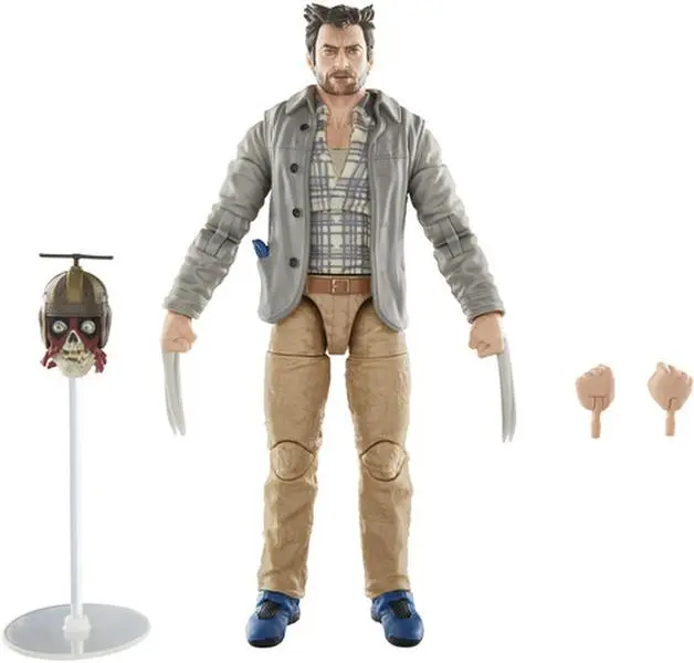 Deadpool & Wolverine - Marvel Legends Headpool with Marvel’s Logan Action Statue, 6" Shelf Presence Collectible, Includes Stand for Display & Swap Hands Set, Headpool Accessory