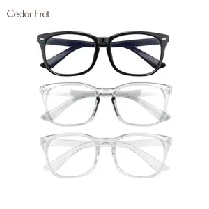 Blue Light Blocking Glasses, Anti UV Anti Glare Computer Eyeglasses, Lightweight Eye Protection Glasses for Gaming Office Work Streaming, Trendy Daily Eyewear Portable