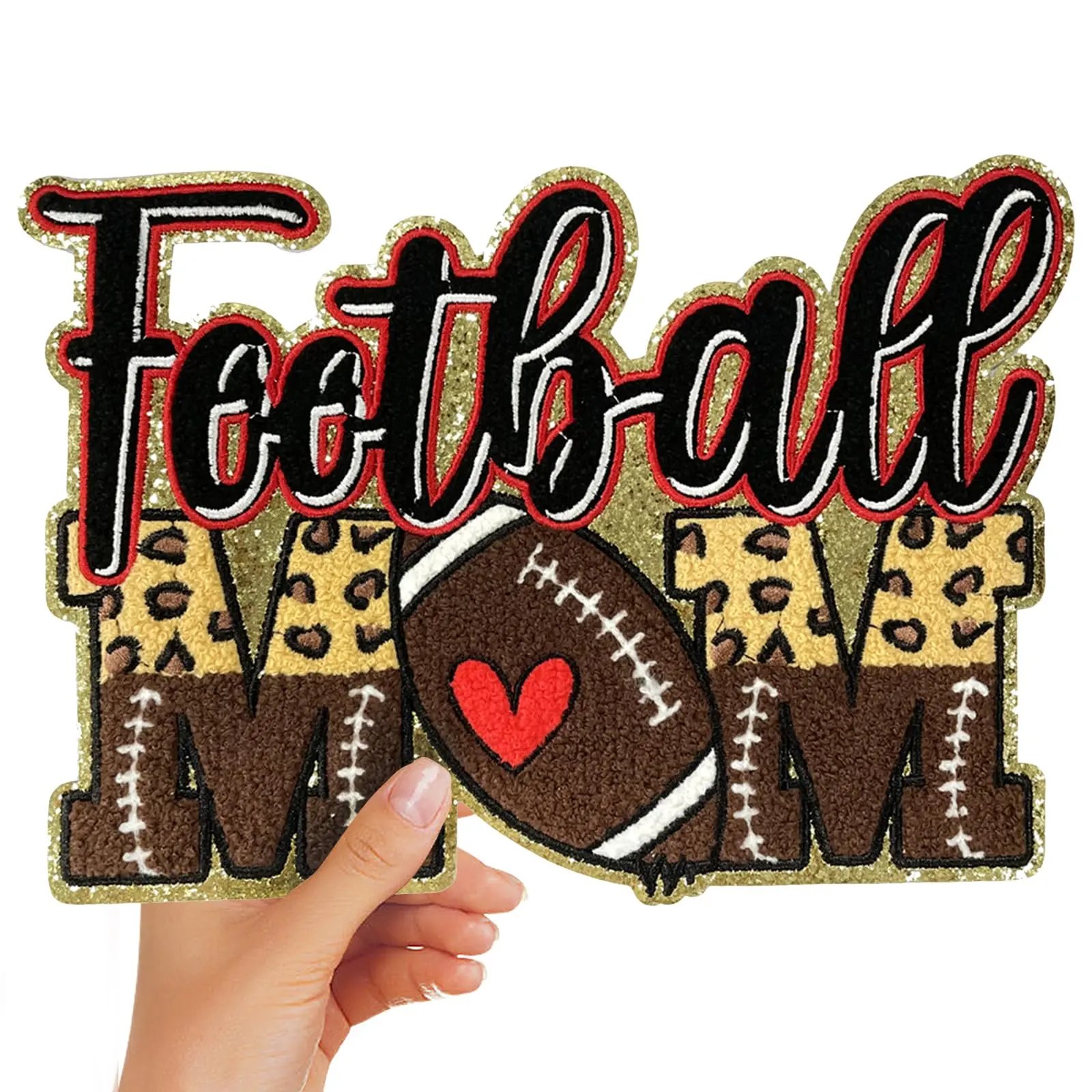Large Golden-Edge Cotton Chenille Ball Patches - Volleyball, Football Embroidered, Iron-On & Sewing Accessories for Clothes, Jackets, Home Decor Items DIY Decoration, Design, Versatile, Backpacks