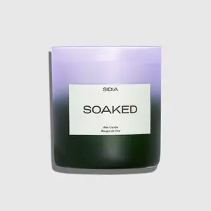 SIDIA: Soaked Candle - 12 Months Burn Time, 8 oz, Non-Toxic, Vegan, Cruelty-Free, Hand Poured in USA, Jasmine & Pine Scented