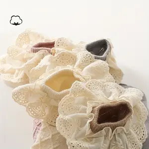 Autumn Baby Socks for Girls, Princess Style with Lace, Mid-Calf Socks for Toddlers Aged 0-5 Years