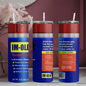 1pc 20oz stainless steel water bottle, printed with IMOLD healing spray advertising design straw cup, Portable Vacuum Flask, Insulated Travel Drinkware, suitable for fitness, travel, driving and daily use at home. A great gift for family and friends.