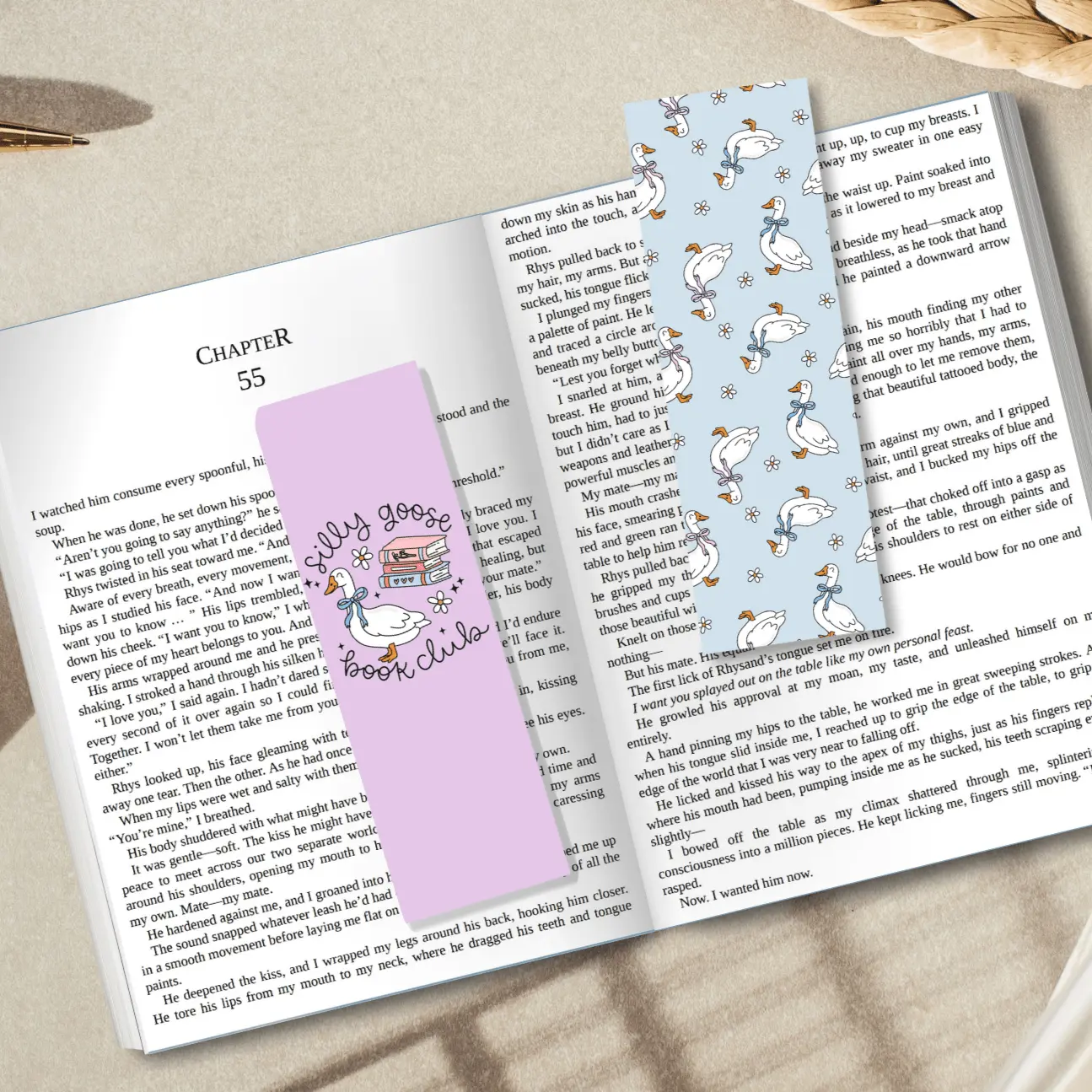 Silly Goose Book Club Dual-Sided Cardstock Bookmark book club