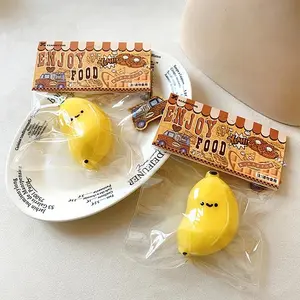 Cute Shy Chubby Banana TPR Slow Rebound Toy Simulated Fruit Offices Pinch Music Fidget Toys Kids Adult Stress Relief Toys Gifts