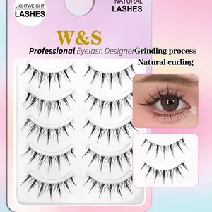 5 Pairs Fake Mink Eyelashes, Natural Short Full Strip Lashes, Transparent Band, Soft Eyelash Extensions, Multiple Box Pack (2/3/5 Boxes)