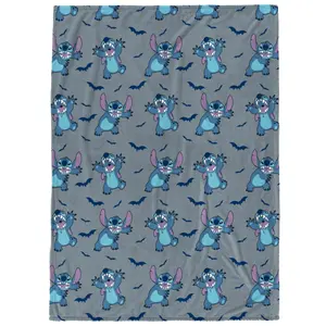 Jay Franco Disney Lilo and Stitch Spooky Bats Halloween Throw Blanket 60x70